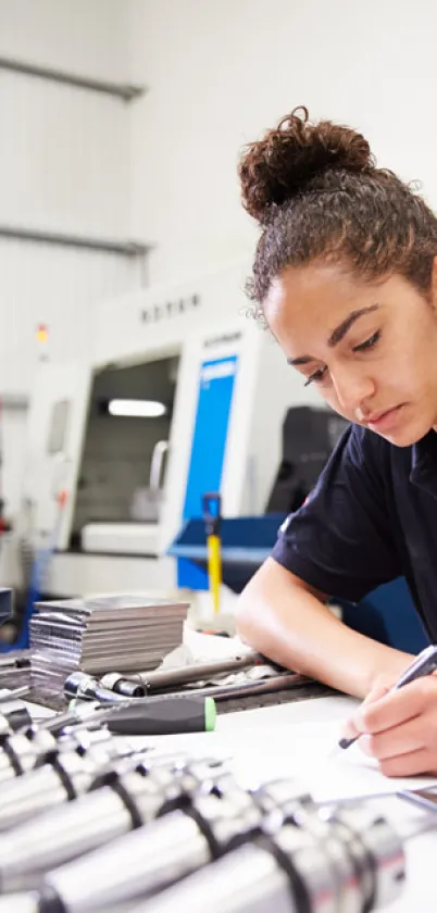 Etudiant dans une usine